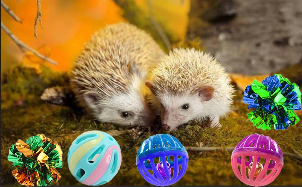 10 pcs Christmas Cute Hedgehog Enrichment Toys Hedgehog Supplies Cage Accessories Small Animal Ball Bell Pet Interactive Stuffed Toys (Halloween) - color: Halloween