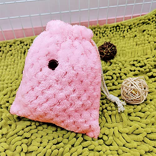 Sugar Glider Bonding Pouch Carrier Bag, Small Animals Sleeping Pouch Bag with Breathable Vent and Drawstring, Portable Travel Bag for Sugar Glider Rat Squirrel Guinea Pig Birds Parrot (Pink) - color: Pink