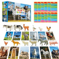12 PCS Farm Animal Figurines with 12 Introducing Flashcards, Realistic Farm Animals Playset Montessori Toys Science Educational Matching Game for Homeschool Preschool Toddler Kids - style: Farm animal set (including cards)