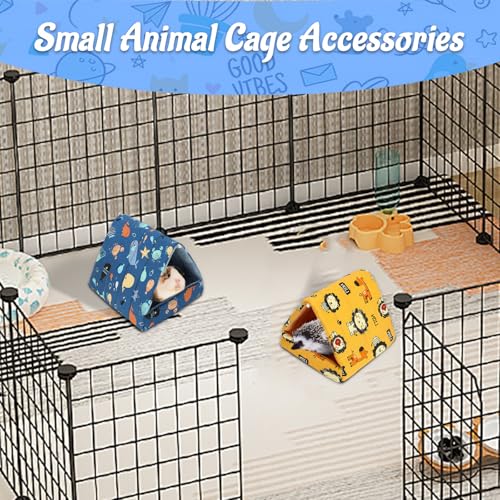 YUEPET 2 Pack Guinea Pig Bed, Washable Guinea Pig Hideouts | Guinea Pig House, Soft Plush Fabric, Washable Beds, Hanging Cage Design, Ocean & Lion-Deer Themes - color: Lion and Whale