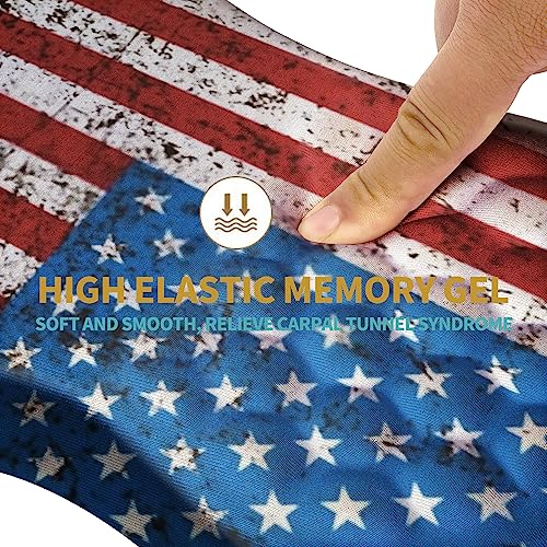 Hokafenle Ergonomic Mouse Pad Wrist Support with Massage Design, Wrist Rest Pain Relief Mousepad with Memory Foam&Non-Slip PU Base, Mouse Pads for Wireless Mouse & Desk (12x8 inch,USA Flag) - color: HK010-USA Flag