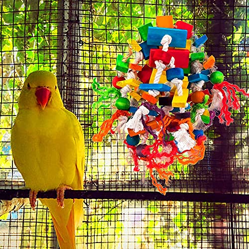 YUEPET 4 Pack Bird Shredder Toys, Foraging Toy for Birds | Paper Strips for Shredding, Small Parrot Chew Toys, Cage Hanging Hooks, For Budgies, Parakeets, Lovebirds & Cockatiels