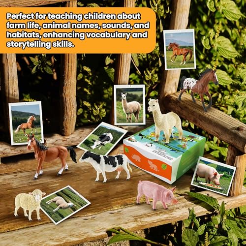 Zippytots 6PCS Farm Animal Toys for Kids 3-5 Realistic Plastic Farm Animal Figurines Educational Learning Toy for Toddlers Boys Girls Kids Farm Toys - style: 6-PC Farm Animal Figures Set