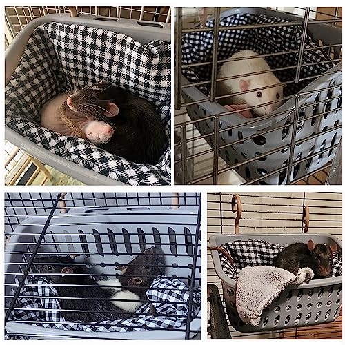 JWShang Rat Hammock for Cage - Small Animal Hanging Basket Bed with Sturdy Hooks, Cozy Pet Rat Cage Accessories for Guinea Pig Chinchilla Sugar Glider Ferret (Pink, S) - color: Pink, size: Small
