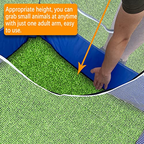 Small Animals Playpen,Reptiles Cage,Chicken Run Coop Chicken Playpen Breathable Transparent Pet Playpen Pop Open Outdoor/Indoor Exercise Fence,Portable Yard Fence (Blue)
