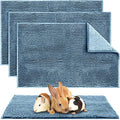 4 Pcs Guinea Pig Cage Liner 16 x 24 Inch Washable Chenille Pee Pads Pet Dog Cat Bedding Training Mat Reusable for Small Animals Puppy Bunny Hamster Chinchilla - color: Blue, size: 16 x 24 Inch, style: Low Pile Chenille