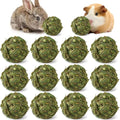 Hamiledyi 12 Pcs Rabbit Chew Ball Timothy Grass Ball Small Animal Activity Play Chew Toys Teeth Grinding for Bunny Rabbits Hamster Guinea Pigs Gerbils Chinchillas - style: Round 12 PCS