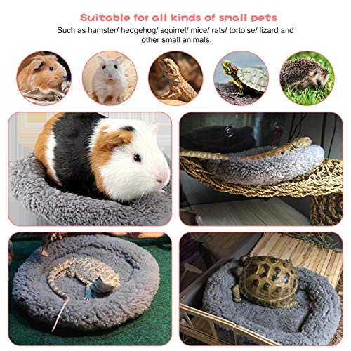 BWOGUE Hamster Bed, Round Velvet Sleep Pad for Guinea Pigs and Rats, 8.7 in | Round Mat for Small Pets, Soft Velvet, Machine Washable, Cage & Home Use, Hamsters Guinea Pigs - color: Grey