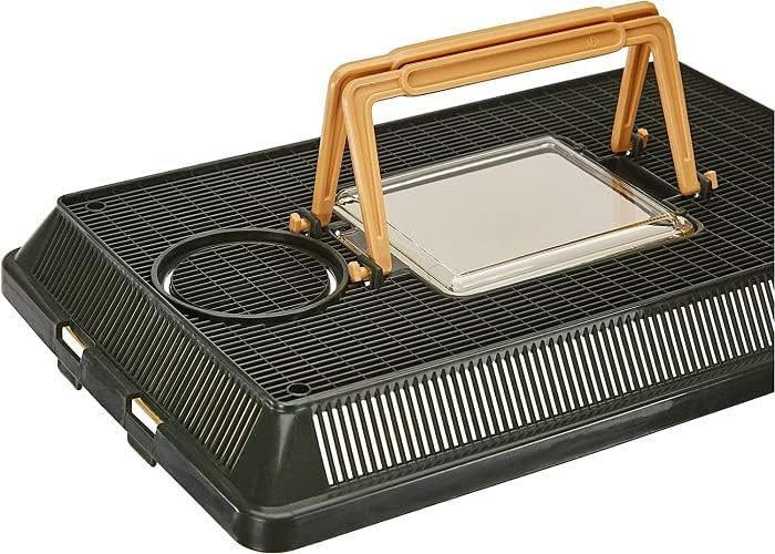 Exo Terra Faunarium Small PT2255 – Plastic Reptile Terrarium and Transport Container for Lizards, Spiders & Amphibians (Pack of 2) - size: Small (Pack of 2)