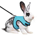 Rabbit Harness and Leash Escape Proof Soft Mesh Bunny Leash and Harness Set | Blue, Breathable Mesh Prevents Overheating,Dual Adjustable Tape Quick Buckle Anti-escape,For Rabbits Ferret and Small Animals - color: Blue, size: M(Chest 7.1–9.8 in)Small Rabbi