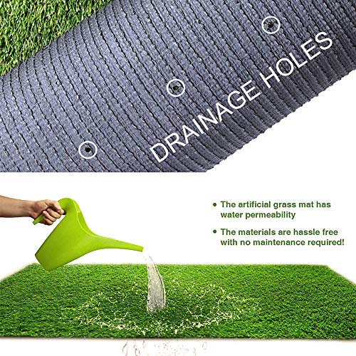 Petgrow Synthetic Artificial Grass Turf Lawn 4 x 17ft, 1.38" Outdoor/Indoor Fake Grass Rug Astroturf for Dogs,Faux Grass Rug with Drainage Holes/Custom Size Provided - color: 4ft, size: 4 x 17ft