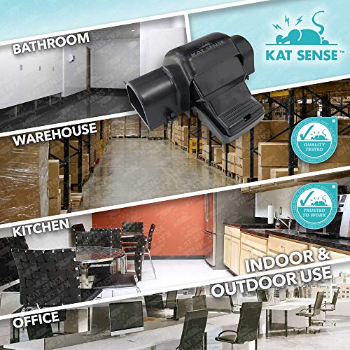 Kat Sense Covered Rat Trap & Chipmunk Trap, Prevents Accidental Triggering with Tunnel Design, Quick Action Pest Control Device, Indoor Outdoor Mouse Trap, Reusable Snap Style Rodent Control