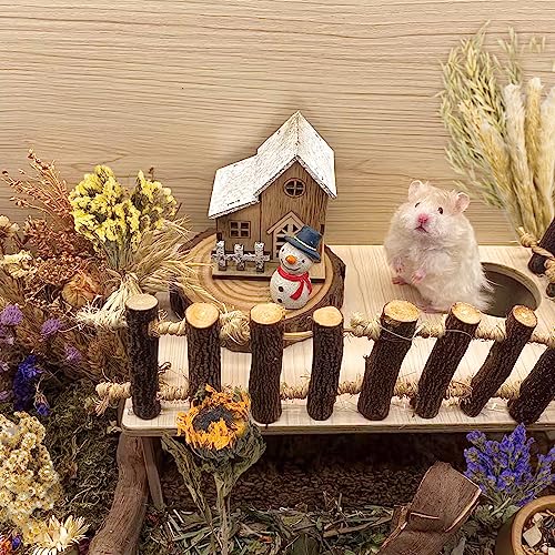 Natural Ear of Grain Flower&Herb Bedding Mate Habitat Decor, Adding Fun Hamster Accessories for Hamsters Gerbils Lemming - color: Flower Style