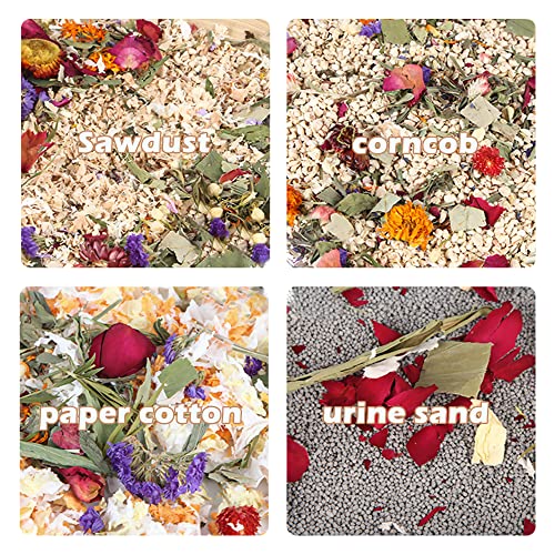 Natural Ear of Grain Flower&Herb Bedding Mate Habitat Decor, Adding Fun Hamster Accessories for Hamsters Gerbils Lemming - color: Flower path