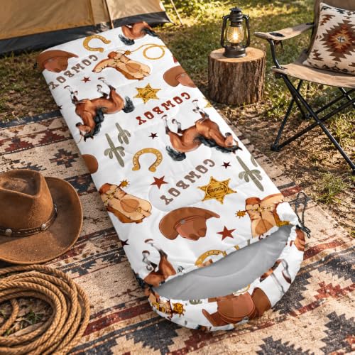 Galaxy Wolf Camping Sleeping Bags Warm & Cool Weather Waterproof Backpacking Blue Purple Starry Sky Sleeping Bag All Seasons Camping, for Adult Kids Boy Girls Camping Gear Equipment, Traveling - color: A-Horse1