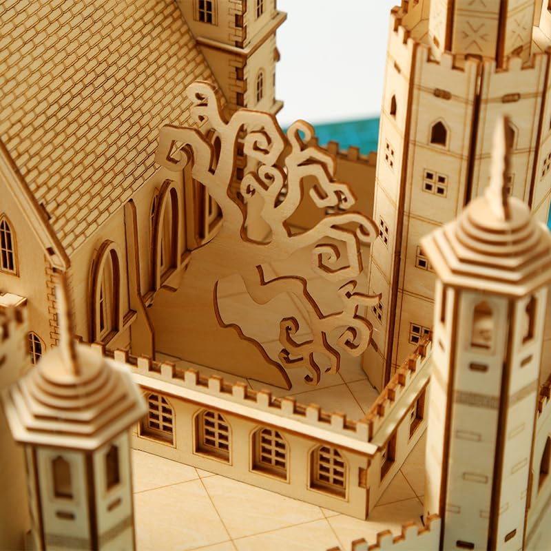 3D Wooden Puzzle for Adults, Mechanical Castle House Model, DIY House Model Building Kit Handicraft Wood Craft Hobbies Toy, Birthday for Hobbyist 14+ Family Women Men, 234 Pcs - style: Castle House