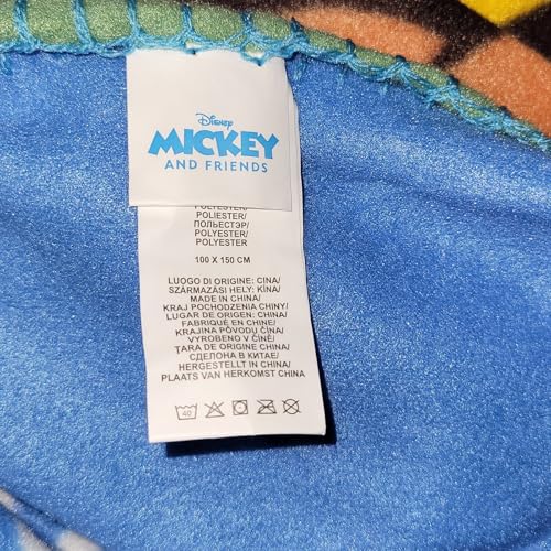MickeyMouse Disney Mickey Mouse BAM with Pink and Blue Comic Figures Fleece Blanket (Light Blue)