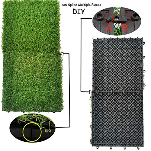 Hamiledyi 2 Pcs Artificial Rabbit Grass Mat 11.8" x 11.8" Reusable Guinea Pig Pee Pads Dog Grass Pee Pads for Puppy Bunny Chinchilla TrainerFloor Plastic Mats Feet Pads Indoor Outdoor - size: 2 Pcs