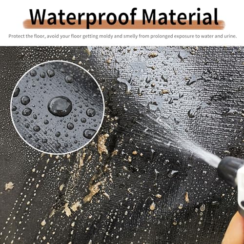 Oncpcare Waterproof Pet Playpen Mat 59"x39" (Black) – Washable and Reusable Cage Liner Tarp for Rabbit, Guinea Pig, Ferret, and Small Animal Habitat Protection - color: 59x39 in (1pcs)