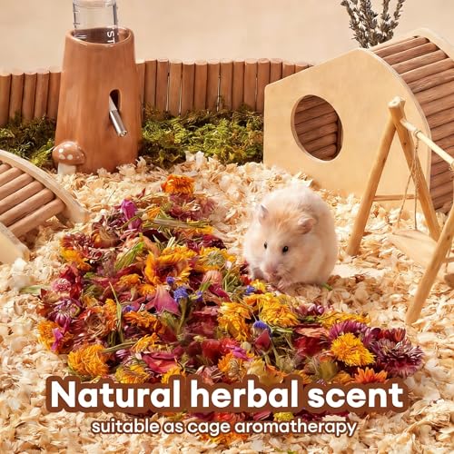 BUCATSTATE 5L Natural Flower & Hamster Bedding | Soft Natural Bedding for Hamster Enrichment for Small Pets & Dwarf Syrian Hamsters, Gerbils, Mice