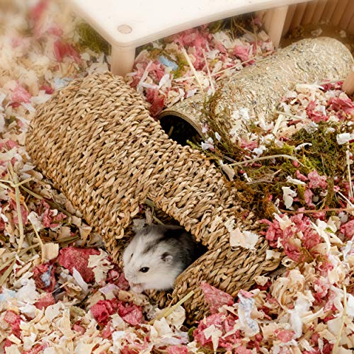 Niteangel Creative & Composable Hamster Tunnel: Edible Seagrass & DIY Tube | Mimic Wild Underground Habitat & Build Unique Burrow as Hideout for Small Sized Animals Like Hamsters Mouse Gerbils Mice - size: HC