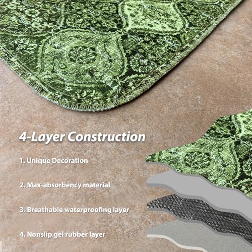 nunubaby Washable Pee Pads for Dogs, Stylish, Non-Slip and Leak-Proof Pee Pads. Reusable Potty Pads for Dogs for Crates and Floors.(Green/Multi,18" x24" ) - color: Green/Multi, size: 18x24 Inch (Pack of 2)