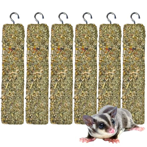 6PCS Sugar Glider Treats,Natural Eucalyptus Chew Sticks - Nutrition Crunch Treat with Egg Vegetables Leaves Oats Honey for Sugar Gliders - size: 2.65 Ounce (Pack of 6)