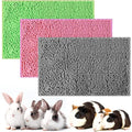 Riakrum 3 Pcs Guinea Pig Bedding Reusable Small Animal Guinea Pig Bed Fleece Pee Pad Absorbency Washable Pet Cage Liner for Bunny Hamsters(Pink, Green, Gray)