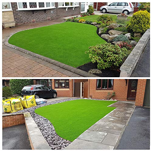 Artificial Grass Lawn Turf 5 FT x 8 FT(40 Square FT) 0.8inch Realistic Synthetic Grass Mat, Indoor Outdoor Garden Lawn Landscape for Pets,Fake Faux Grass Rug with Drainage Holes - size: 5FTx8FT