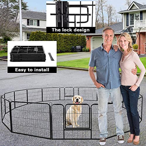 BestPet | Dog Playpen | 24", 16 Panels | Heavy Duty Metal Pet Exercise Pen | Indoor/Outdoor Fence Panels | Rust-Resistant, Removable, Tool-Free Setup | Anti-Skid, Expandable Design - style: 16 panels