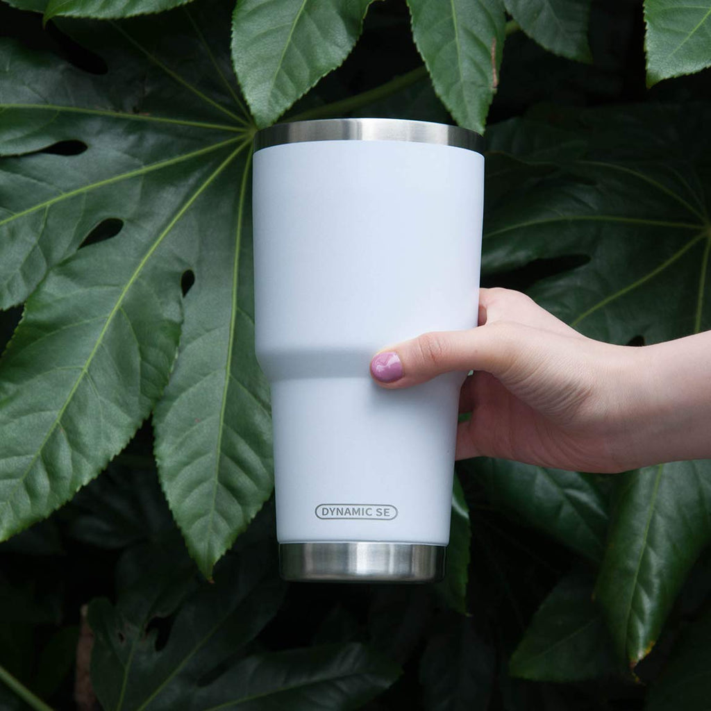 D·S 30oz White Tumbler Double Wall Vacuum Insulated Travel Coffee Mug | Double Wall Vacuum Suit Cold and Hot Drink Fits in standard car cup holders With Splash-Proof Lid - color: White