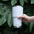 D·S 30oz White Tumbler Double Wall Vacuum Insulated Travel Coffee Mug | Double Wall Vacuum Suit Cold and Hot Drink Fits in standard car cup holders With Splash-Proof Lid - color: White