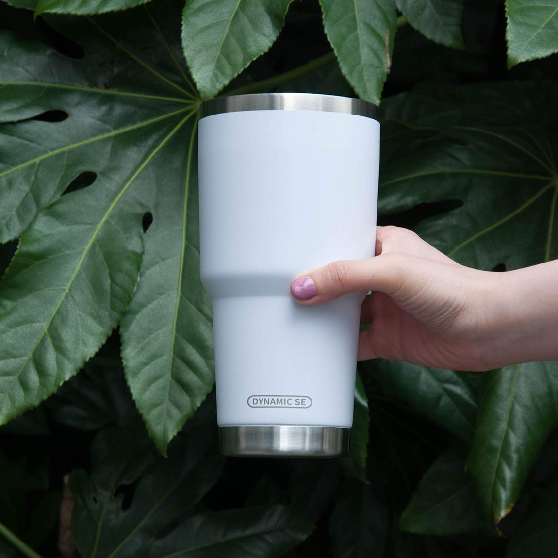 D·S 30oz White Tumbler Double Wall Vacuum Insulated Travel Coffee Mug | Double Wall Vacuum Suit Cold and Hot Drink Fits in standard car cup holders With Splash-Proof Lid - color: White
