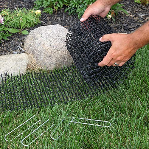 Tapix Cat Scat Mat with Spikes (14 ft.) – Cat Deterrent Strips for Garden, Yard & Furniture, Indoor & Outdoor, 10 Staples Included - size: 14 x 12 inch