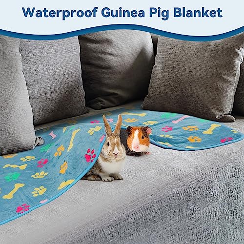 YUEPET 3 Pack Waterproof Guinea Pig Blankets, Fleece Cage Liners, L | Guinea Pig Fleece Cage Liners, Waterproof Backing, Machine Washable, Soft Fleece Surface, 48 x 24 in - color: Blue+yellow+black, size: L-48"×24"