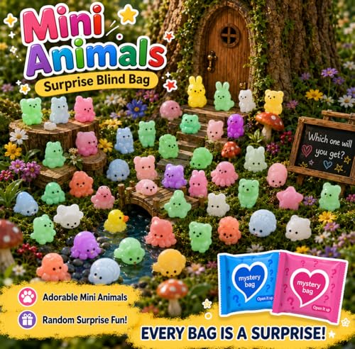 100 PCS Mystery Bag Animal Mochi Squishy Toys, Mini Blind Bags Bulk Cute Kawaii Sensory Fidget Surprise Toys for Kids, Classroom Prizes, Party Favors, Treasure Box Rewards, Goodie Bag Stuffers - color: 100pcs Mochi Toys