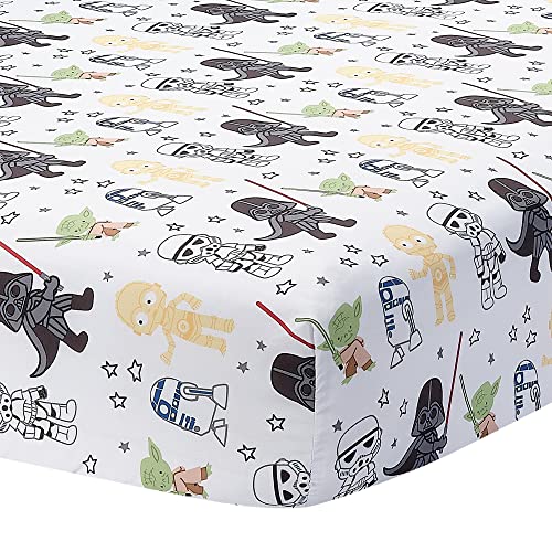 Lambs & Ivy Star Wars Classic 3-Piece Baby Crib Bedding Set - Yoda/Vader | Includes Quilt, Fitted Sheet & Crib Skirt, Features Yoda, Darth Vader, C-3PO, R2-D2 & Storm Trooper - color: Yoda/Darth Vader
