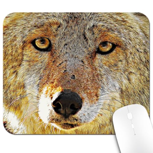 9.5x7.9 Inch Office/Gaming Mouse Pad, Cool Yellow Brown Hairy Wolf Head with Bright Eyes Cute Anti-Slip Mat for Desk - color: Colorful Pattern Art10
