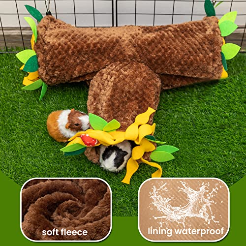 Guinea Pig Hideout, 3 Way Collapsible Small Animal Tunnel Cage Accessories | Playing & Sleeping & Resting Pet Tubes Toy Small Pet Supplies for Rat, Guinea Pig, Hedgehog, Ferret, Chinchilla, Hamster