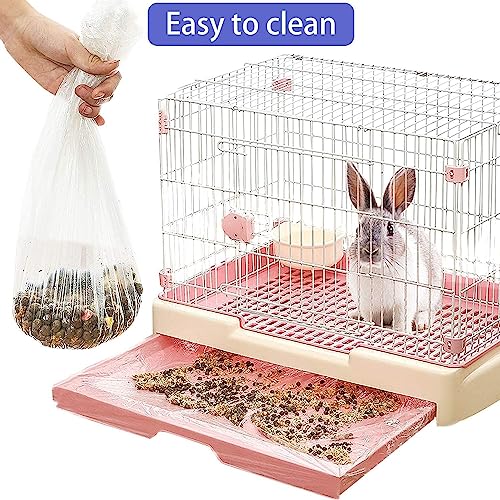 100 pcs Disposable Cage Liners, Clear Plastic Rabbit Cage Liner Bag | Universal Toilet Film for Bunny, Hamster, Totoro, Hedgehog, Guinea Pig and Small Animals(100pcs, 47in) - size: 1 Count (Pack of 100)