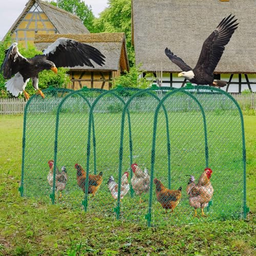 Yalikop Large Chicken Tunnel Coop Run, 157 × 31.5 x 25.5 Inch, Easy to Install Green Yard Poultry Tunnel for Outdoor Yard, Ideal for Chickens, Ducks, Rabbits, and Small Animals
