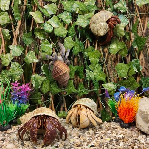 Reptile Hermit Crab Climbing Wall Toys, Bearded Dragon Climb Tank Accessories, 15.75 in Sweet Potato Leaves Retractable Hedge Fence Background, Gecko Spider Decoration with Suction Cups - color: Sweet Potato Leaves Reptile Climbing Wall