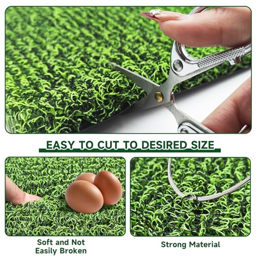 8 Pack Chicken Nesting Pads, Washable Reusable Hen Laying Mats, Green | 12 x 12 inch Chicken Coop Accessories, Cut to Fit Nesting Boxes, Rabbit Cages - color: Green