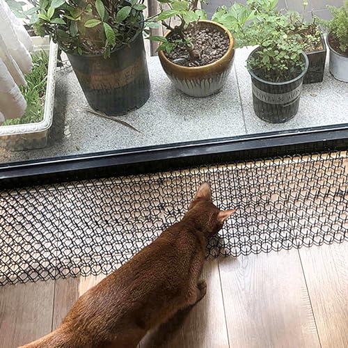 8.5 X 6.5 Inch Scat Mat for Cats with 6 Garden Staples & 6 Ties, 12 Pack Cat Deterrent Mat for Garden Fence & Animal Barrier - size: 12 Pack