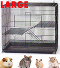 30" Large 3-Levels Easy Setup Foldable Bite-Proof Tight Bar Spacing Ferret Chinchilla Sugar Glider Rats Mice Mouse Rodent Hamster Gerbil Hedgehog Small Animal Critter Metal Travel Carrier Cage