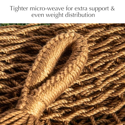 Family Handwoven Rope Mayan Hammock, 600 lbs Capacity, Extra Large | 2 Person, Portable Carrying Bag, Easy-Used Tree Straps, Carabiners, Soft Fabric,Patio (Desert, XX-Large) - color: Desert, size: XX-Large