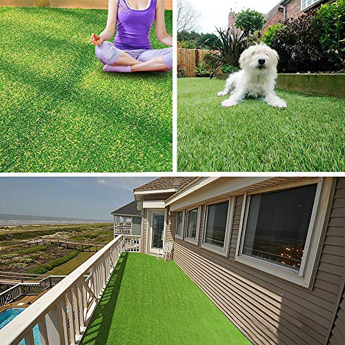 Petgrow Artificial Grass Rug 6.5 FT x10 FT(65 Square FT), Realistic Indoor Outdoor Garden Lawn Landscape Patio Synthetic Turf Mat- Thick Fake Faux Grass | Indoor Outdoor Garden Lawn Landscape Patio Pets Dog Synthetic Fake Faux Grass Mat - size: 6.5 FT x 1