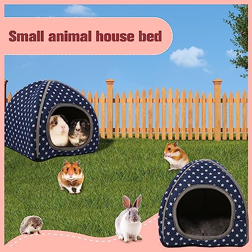Cozy Guinea Pig Hideout Bed Soft Fleece Material Removable Cushion Washable and Dryer Friendly Perfect Cage Accessories for Rabbits Hamsters Hedgehogs - color: Royal Blue