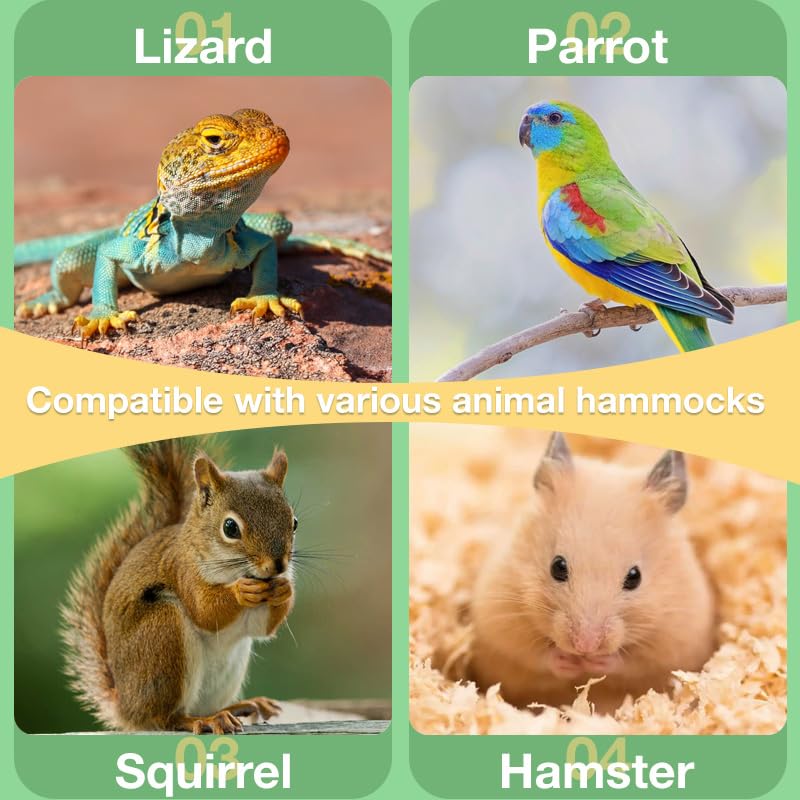 Reptile Hammock Swing Hanging Bed, PP Grass Pad，Portable Bird Swing Stand Reptile Natural Swing Hanging Bed for Bearded Dragon Leopard Gecko Lizard Birds Parrots（Square） - color: Square