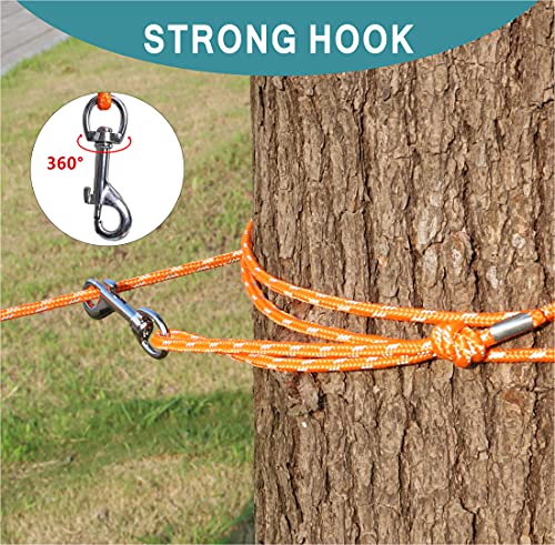 Reflective Cat Leash -30FT Cat Cable Out Escape Proof Walking Leads Yard Long Durable Safe Personalized Extender Leash Traning Play Outdoor for Puppies/Kittens/Rabbits/Small Animals - color: Orange, size: 30FT